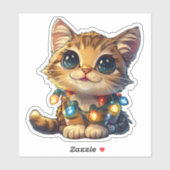 クリスマスに招かれるいたか包まれたらアビシニアン猫 シール (シート)