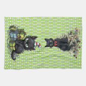 クリスマスに招かれる黒猫 キッチンタオル (横)