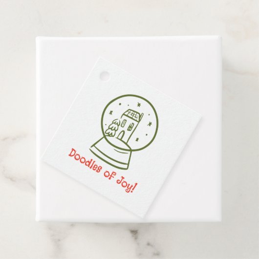 クリスマスに描かれた喜びの手のドードル フェイバータグ (インサイチュ)