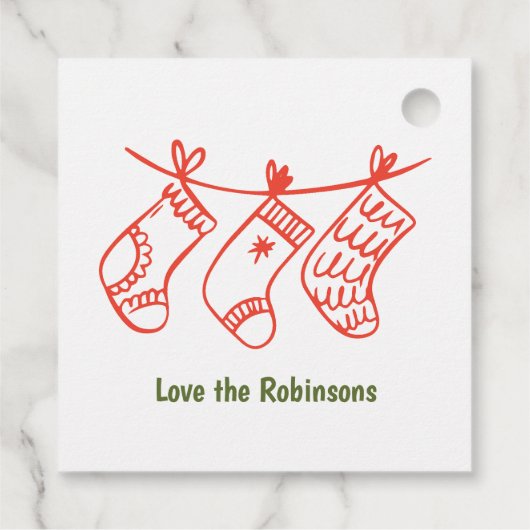 クリスマスに描かれた喜びの手のドードル フェイバータグ (裏面)