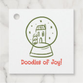 クリスマスに描かれた喜びの手のドードル フェイバータグ (正面)