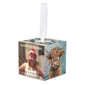 クリスマスに新しい家 キューブオーナメント (正面アングル)