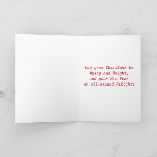 クリスマスに明るいグリーテメリーィングカードをお送りください シーズンカード (内部)