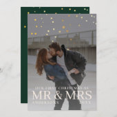 クリスマスに星と暗い夕暮れのカップルの写真 シーズンカード (正面/裏面)