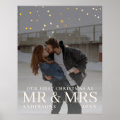 クリスマスに星と暗い夕暮れのカップルの写真 ポスター (正面)