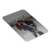 クリスマスに星と暗い夕暮れのカップルの写真 マグネット (右側)