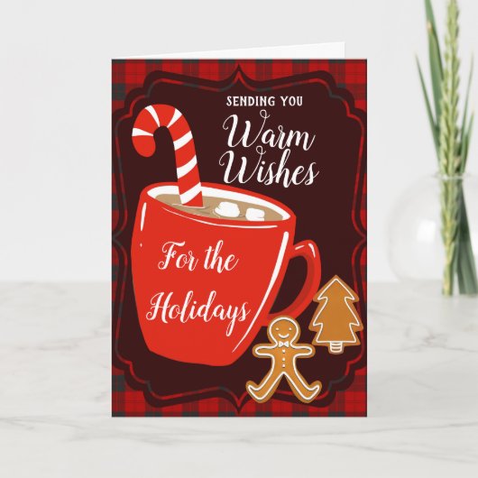 クリスマスに暖かい祈りを送ること カード (正面)