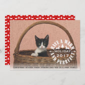 クリスマスに暖かくパーフェクトな休暇を過ごす シーズンカード (正面/裏面)