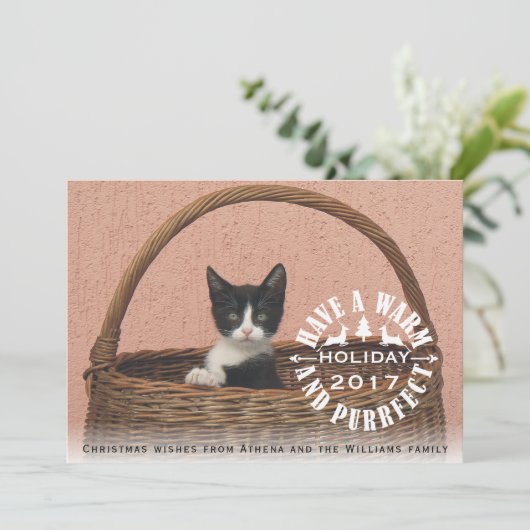 クリスマスに暖かくパーフェクトな休暇を過ごす シーズンカード (スタンド正面)