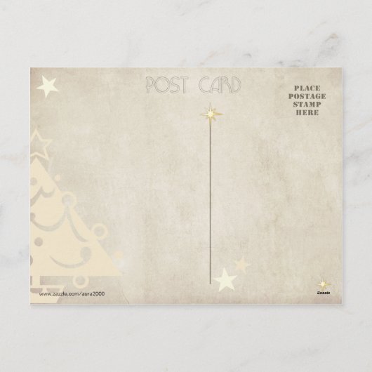 クリスマスに暖炉の隣で眠る猫 シーズンポストカード (裏面)