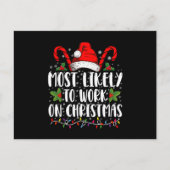 クリスマスに最も仕事をしそうな家族お揃い インビテーションポストカード (正面)
