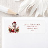 クリスマスに服を着た小さな子猫 ラベル (インサイチュ)