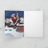 クリスマスに本を届けるサンタクロース カード (内部)