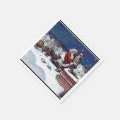 クリスマスに本を届けるサンタ スタンダードカクテルナプキン (角)