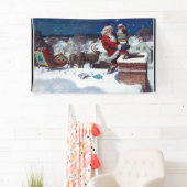 クリスマスに本を届けるサンタ 横断幕 (インサイチュ)