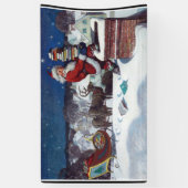 クリスマスに本を届けるサンタ 横断幕 (縦)