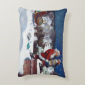 クリスマスに本を贈るサンタ、アクセント枕 アクセントクッション (裏面(縦))