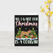 クリスマスに来たいのはクーガーのクリスマスツリー カード (黄色い花)