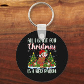 クリスマスに来たいのは赤いパンダのクリスマスツリー キーホルダー (正面)