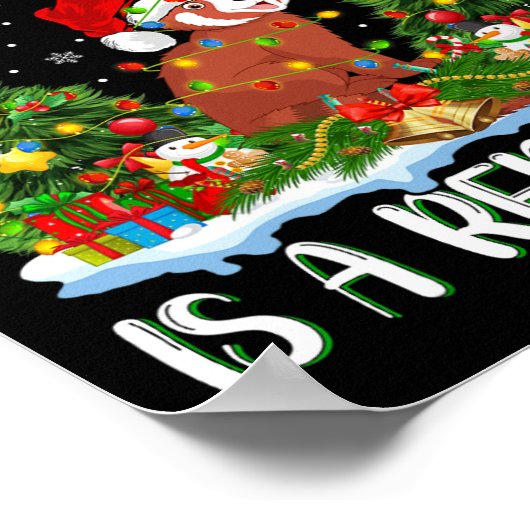 クリスマスに来たいのは赤いパンダのクリスマスツリー ポスター (角)