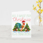 クリスマスに来たいのは鶏の鳥クリスマスツリーL カード (黄色い花)