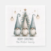 クリスマスに格言の可愛い家族パーソナライズされた。 スタンダードランチョンナプキン (正面)