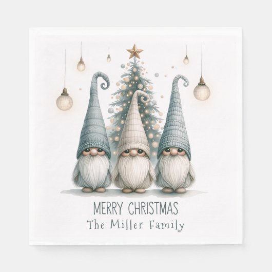 クリスマスに格言の可愛い家族パーソナライズされた。 スタンダードランチョンナプキン (正面)