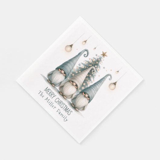 クリスマスに格言の可愛い家族パーソナライズされた。 スタンダードランチョンナプキン (角)