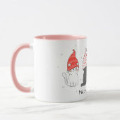 クリスマスに格言帽子をかぶったかわいい猫。 マグカップ (左)