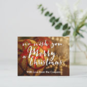 クリスマスに楽しい写真タイポグラフィ シーズンポストカード (スタンド正面)