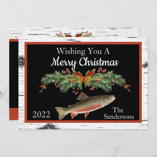 クリスマスに楽しみたい釣りマス シーズンカード (正面/裏面)