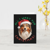 クリスマスに欲しいだけ！シェットランド・シェプドッグは カード (黄色い花)