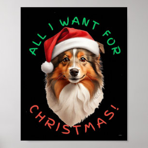 クリスマスに欲しいだけ!シェットランド・シェプドッグは ポスター
