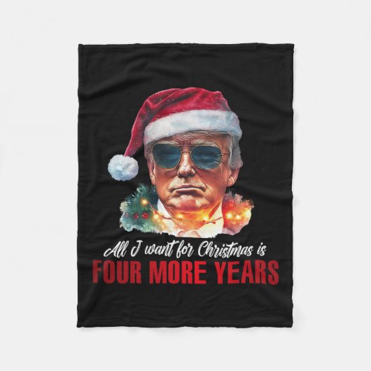 クリスマスに欲しいのはあと4年おもしろいだ フリースブランケット (正面)