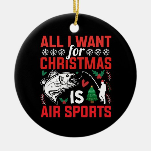 クリスマスに欲しいのはエアスポーツだけ セラミックオーナメント (正面)