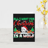 クリスマスに欲しいのはオオカミのサンタ・ハット・ウルブだけだ カード (黄色い花)