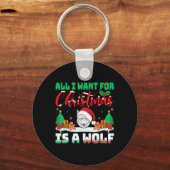 クリスマスに欲しいのはオオカミのサンタ・ハット・ウルブだけだ キーホルダー (正面)