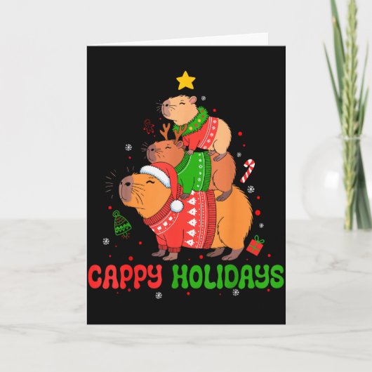 クリスマスに欲しいのはカピバラだけ かわいいカピ X カード (正面)