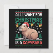 クリスマスに欲しいのはカピバラ 動物ギフト 招待状 (正面)