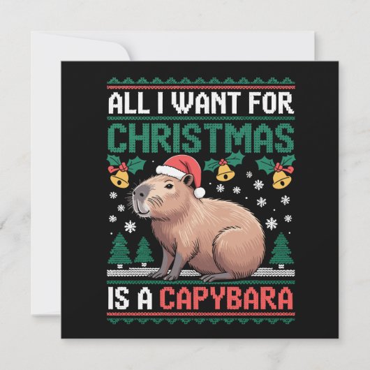 クリスマスに欲しいのはカピバラ 動物ギフト 招待状 (正面)