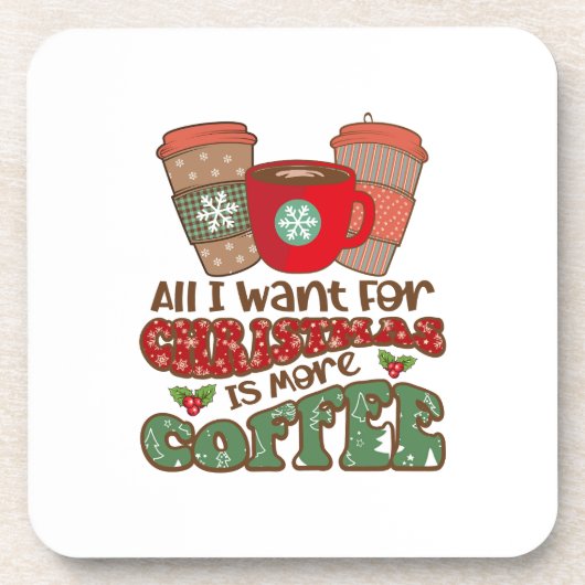 クリスマスに欲しいのはコーヒーだけおもしろいだ コースター (正面)