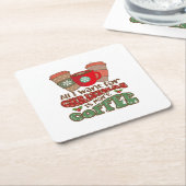 クリスマスに欲しいのはコーヒーだけおもしろいだ スクエアペーパーコースター (アングル)