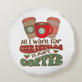 クリスマスに欲しいのはコーヒーだけおもしろいだ ラウンドクッション (裏面)