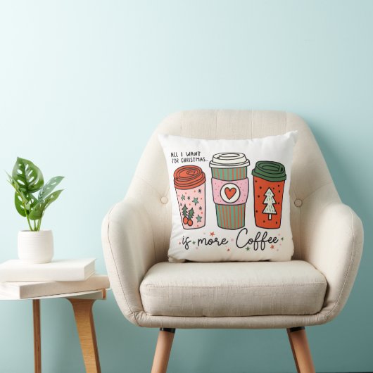 クリスマスに欲しいのはコーヒーだけおもしろい クッション (椅子)