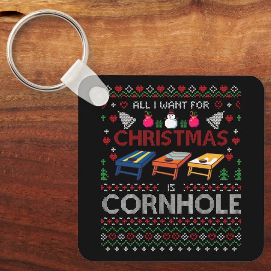 クリスマスに欲しいのはコーンホールディグリーなコーンホール キーホルダー (正面)