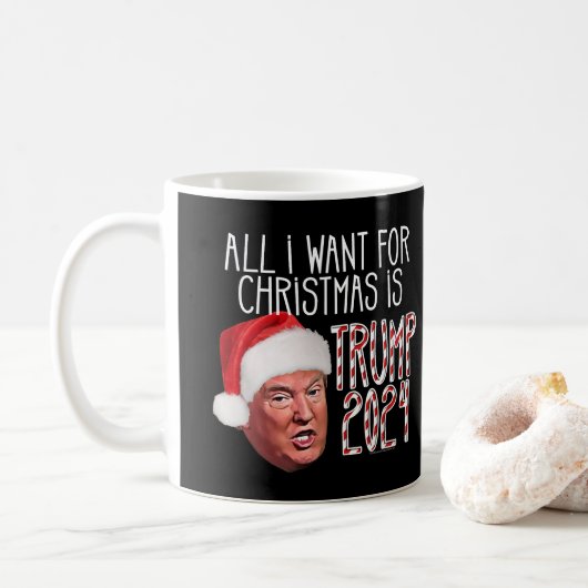 クリスマスに欲しいのはトランプ2024 コーヒーマグカップ (ドーナツ)