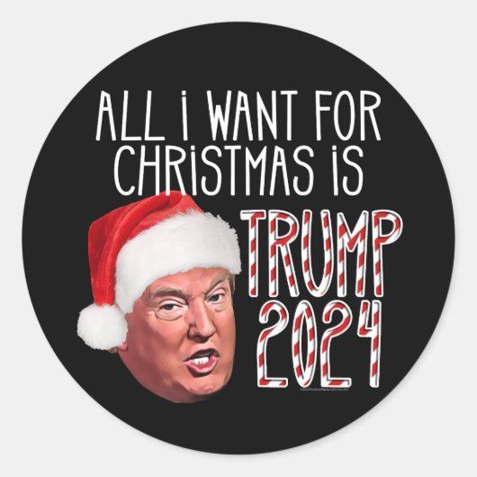 クリスマスに欲しいのはトランプ2024 ラウンドシール (正面)