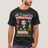クリスマスに欲しいのはパンダの醜いセーターF Tシャツ (正面)