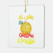 クリスマスに欲しいのはピクルボールおもしろいレトロ セラミックオーナメント (左)