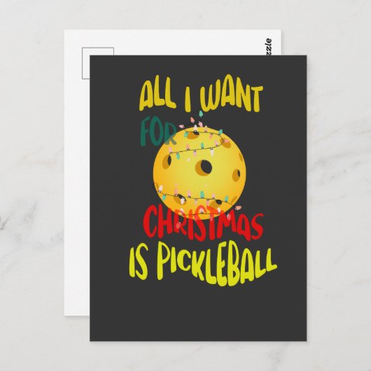 クリスマスに欲しいのはピクルボールおもしろいレトロ ポストカード (正面/裏面)